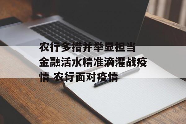 农行多措并举显担当 金融活水精准滴灌战疫情 农行面对疫情