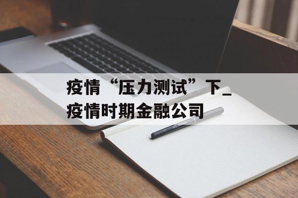 疫情“压力测试”下_疫情时期金融公司